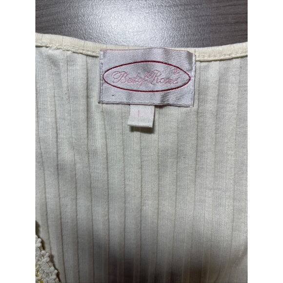 Bed Of Roses Cotton Blend Pleated Large Collar Robe Womens Size L Feminine Sexy - Picture 3 of 9